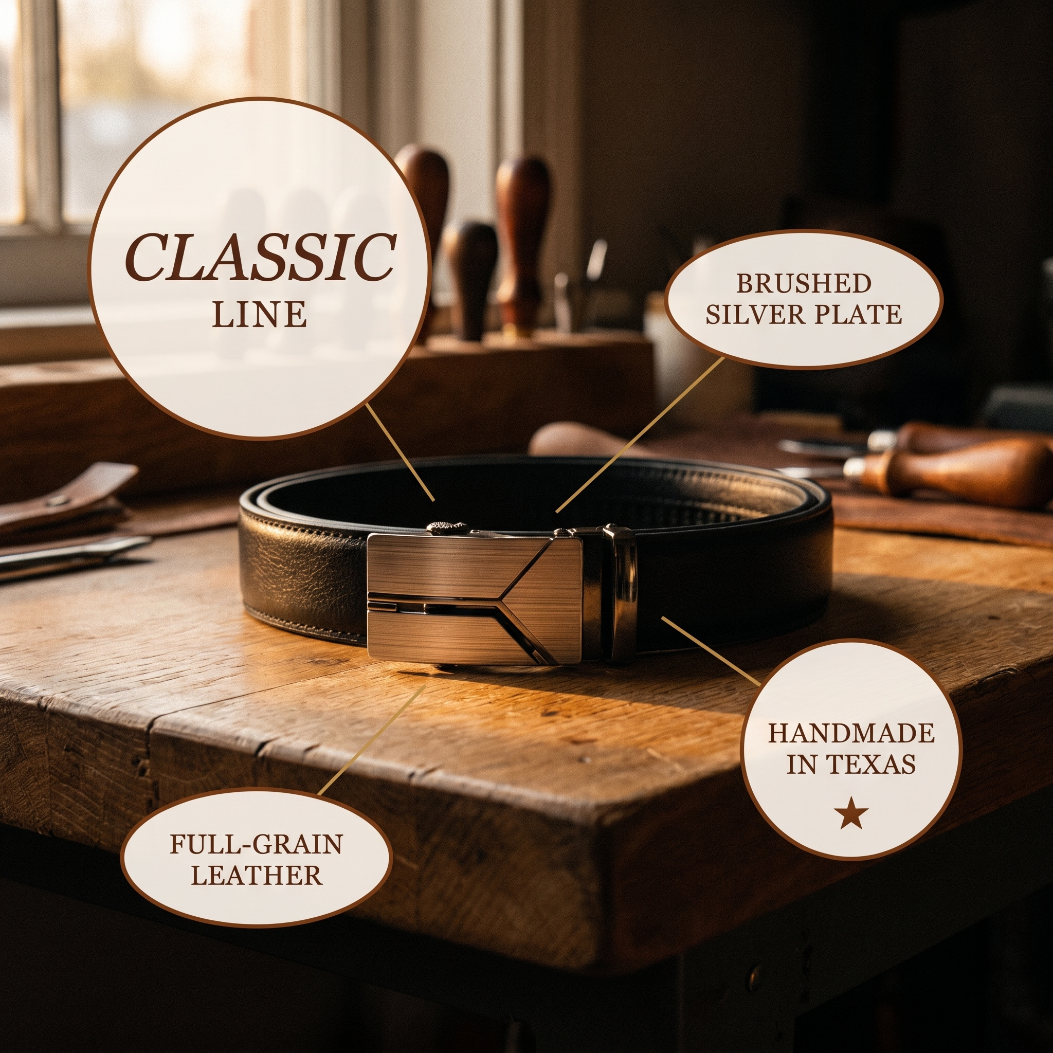 Cole Leather Belts | The Guadalupe